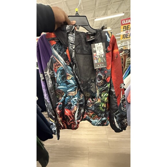 Justice League Jacket windbreaker Allover Print Large Batman DC TANGO HOTEL - Picture 2 of 2